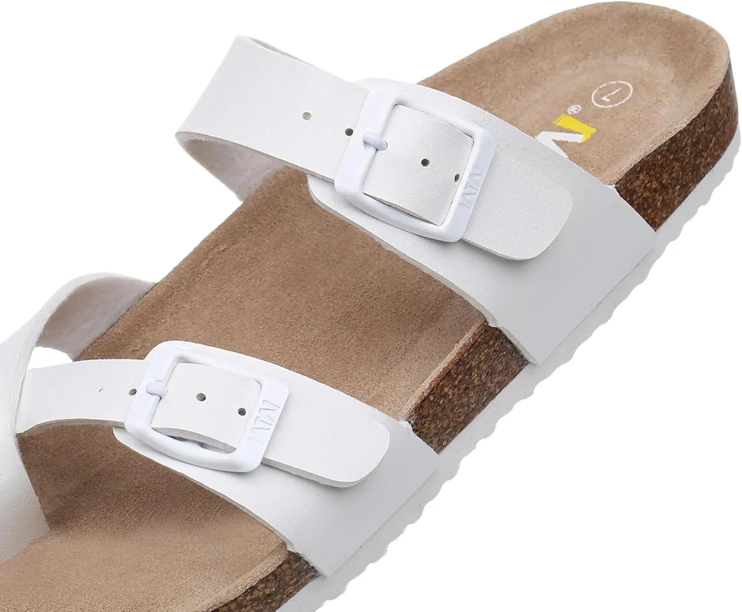 WTW Women's Comfortable Cork Footbed Sandals Memory Foam Summer Slide Sandals for Women Casual Beach Vacation Outdoor Walking