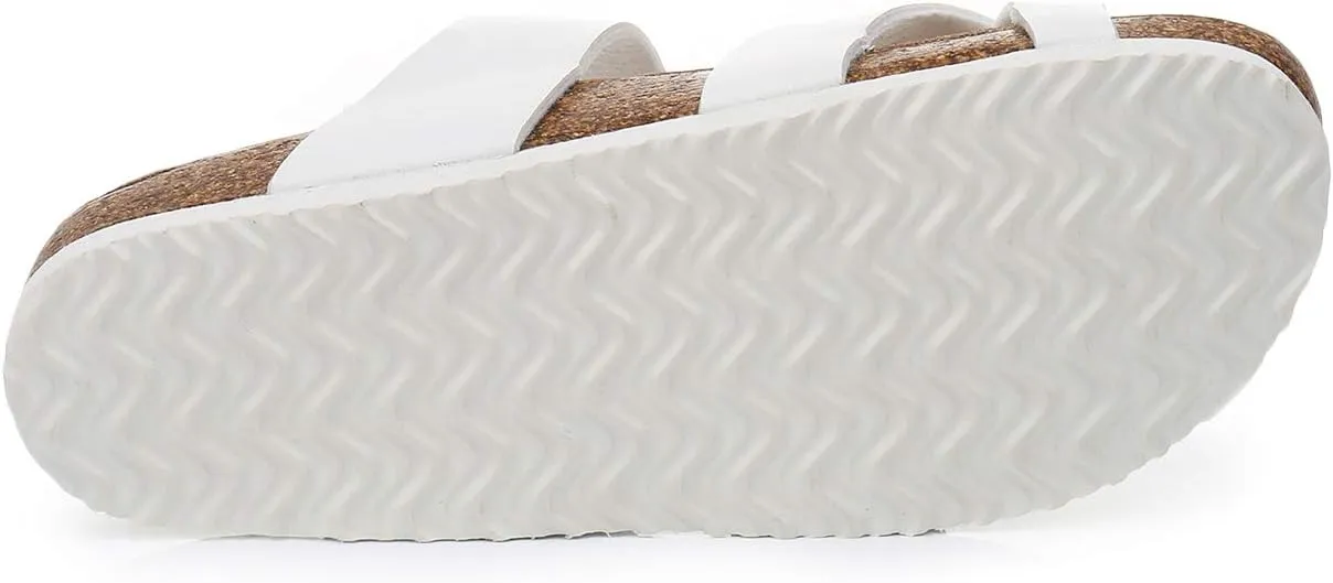 WTW Women's Comfortable Cork Footbed Sandals Memory Foam Summer Slide Sandals for Women Casual Beach Vacation Outdoor Walking