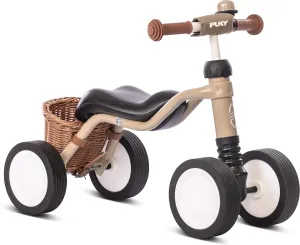 WUTSCH Bundle | Safe Balance Bike for Toddlers from 1.5 Years | Ride-On Vehicle with Basket | Swing Axle Prevents Tilting | With Safety Handlebar Grips | Quiet Float Wheels | Dusty Sand