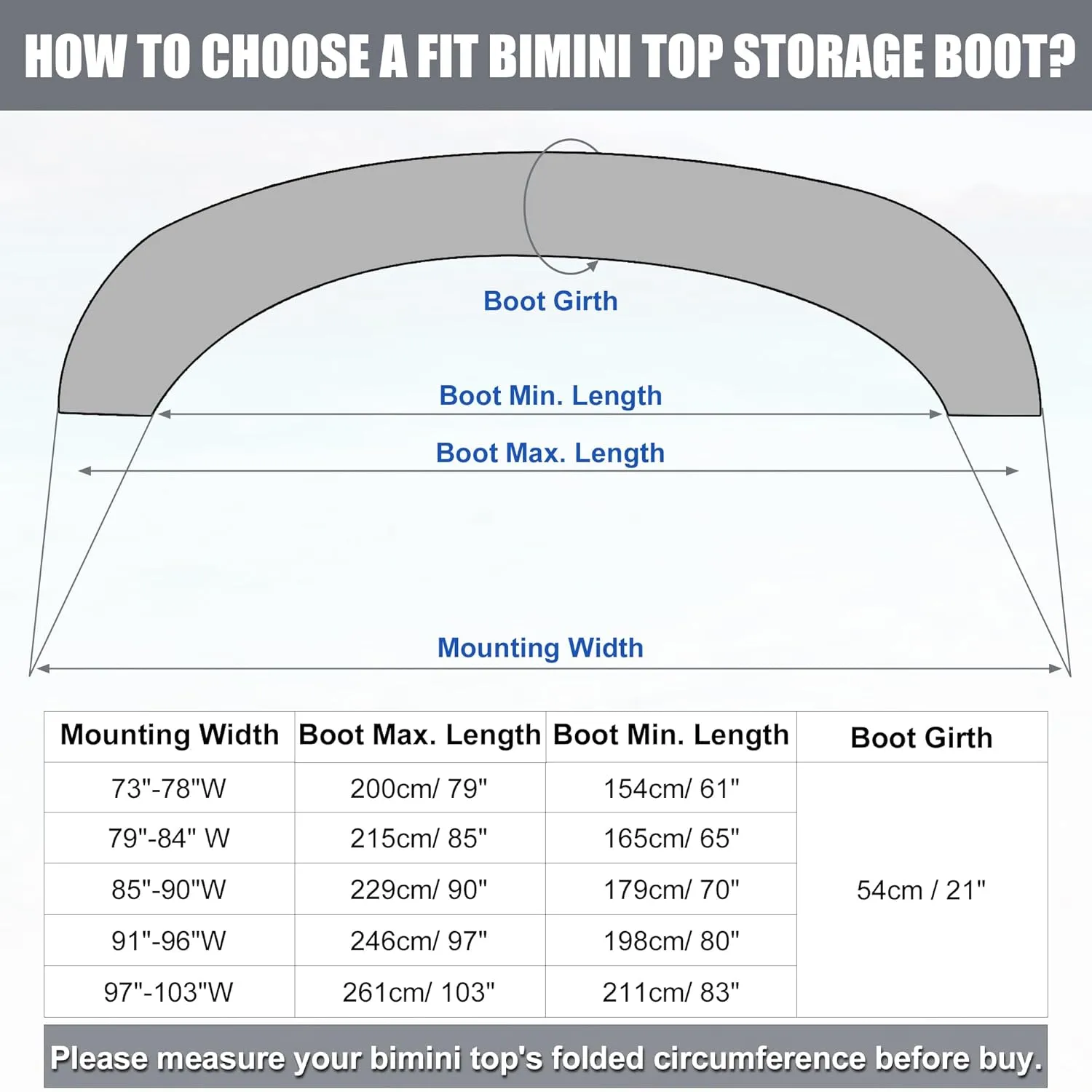 X AUTOHAUX Bimini Top Storage Boot Cover Waterproof Boat Bimini Storage Bag 600D Polyester Canvas Sun Resist Universal for 3 Bow 4 Bow