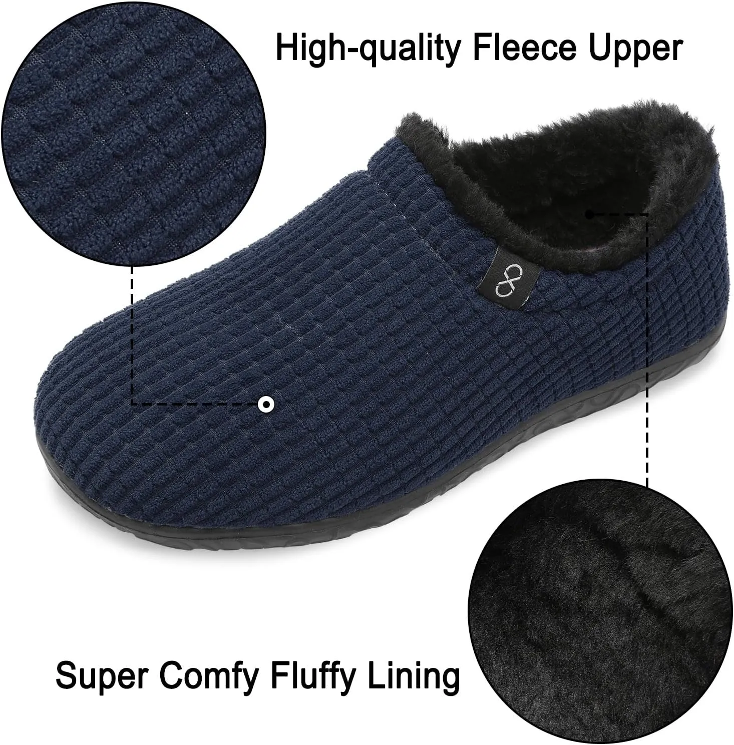 XIHALOOK Womens Mens Fuzzy Slippers Lightweight Closed Back House Shoes Slip on for Indoor Outdoor
