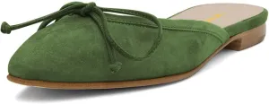 XYD Women Closed Toe Flat Clog Mules with Bowknot Open-Back Slip On Round Toe Daily Walking House Slipper Shoes