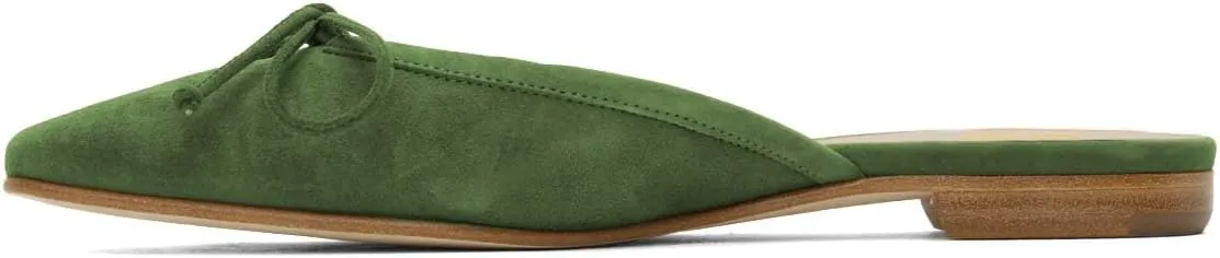 XYD Women Closed Toe Flat Clog Mules with Bowknot Open-Back Slip On Round Toe Daily Walking House Slipper Shoes