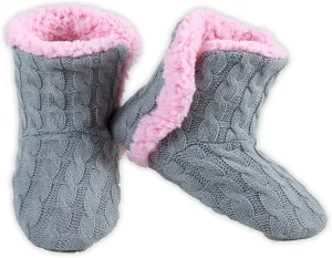 YELETE Women's Soft Cable Knit Faux Sherpa Lined Slippers