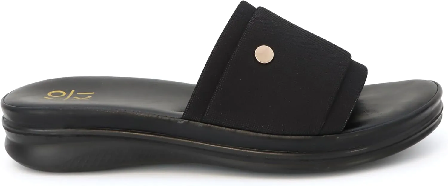 YOKI NEVE Women’s Comfort Open Toe Wedge Slide Sandals, Women’s Sandals Comfortable, Summer Sandals
