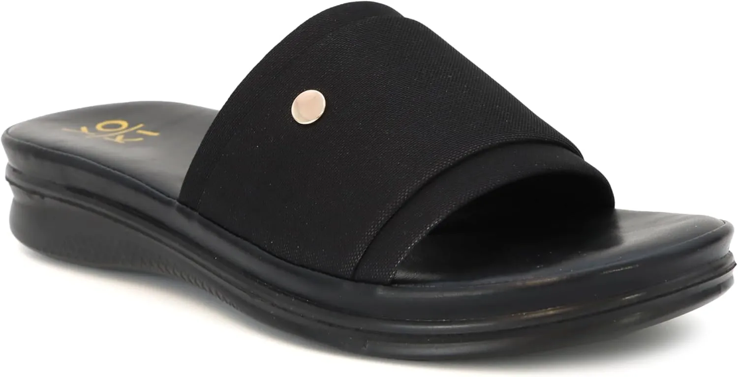 YOKI NEVE Women’s Comfort Open Toe Wedge Slide Sandals, Women’s Sandals Comfortable, Summer Sandals