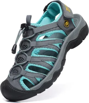 ziitop Womens Hiking Sandals Closed Toe Summer Outdoor Adventurous Beach Sandals Lace Adjustable Double Buckle Water Shoes